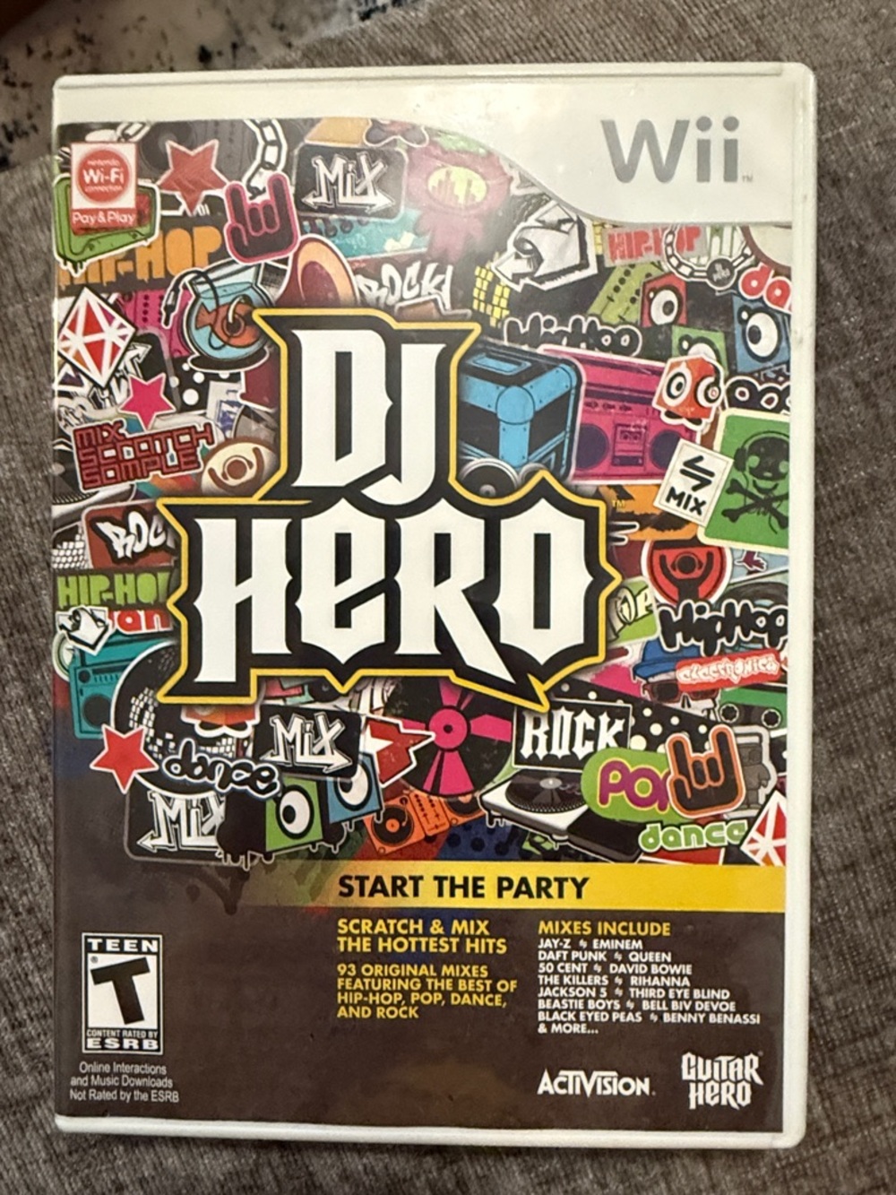 DJ Hero Wii Game - Colorful Sticker Art Cover Nintendo Wii
